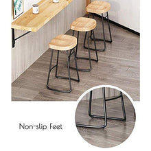 YS Sedia Legno e Ferro Rustico Grandi Mobili Retro Cucina Backless Counter con Sella Sedile Gambe Sgabello da Bar,65 cm,65 cm