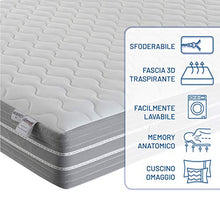 Dormir-Materasso Singolo,Memory Zone, Dispositivo Medico CE, Materasso Memory Foam, Sfoderabile, 80x190cm, h23cm, 4cm di Memory Ortopedico, antomico, ipoallergenico,1 guanciale Memory in Regalo