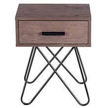 L.W.S Mobili per Camera da Letto Display del tavolino da Comodino per Comodino da Comodino con Gambe in Acciaio e 1 cassetto