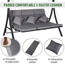 miozzi Dondolo 3 Posti da Giardino 200 x 115 x 168 cm Sling Grigio