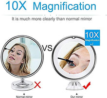 Specchio per vanità per Trucco 10x con Forti specchi da ingrandimento Portatile a Parete a Ventosa per Doccia da Bagno