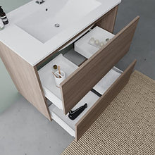 Kiamami Valentina MOBILE BAGNO A TERRA DA 80CM CON LAVABO E CASSETTI ROVERE | LAGUNA