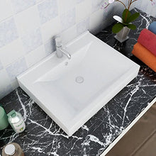 Lavabo in Ceramica Rettangolare Bianca 60 x 46 cm