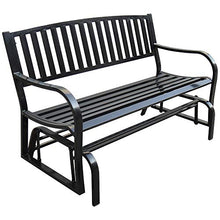 Giardino Doppio Sede in Acciaio ALIANTE BANCO (Color : Black)