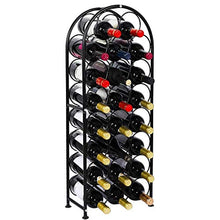 Portabottiglie da Terra in Metallo da Pavimento, 23 Bottiglie portabottiglie per Vino con Supporti ad Arco con 4 Piedini Regolabili, Nero