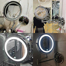 WZM Vanity Ingrandimento 5X Specchio per Trucco a LED con Specchio per Specchio Pieghevole a LED a Parete Pieghevole .Specchio