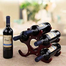 Scaffale da vino in legno, per 6 bottiglie, design compatto, adatto per bar, casa, ristoranti, colore nero 5