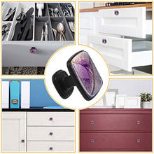 Decorative glitter silver and purple Pomelli per Porta Set di 4 Pomelli per Mobili Manopole per Cassetti Cucina Armadio Vetro