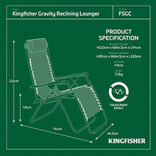 Kingfisher fsgc Gravity Sdraio Reclinabile da Giardino, Colore: Nero