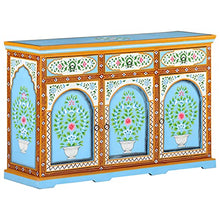 vidaXL Credenza Dipinta a Mano 120x35x76 cm in Legno Massello di Mango