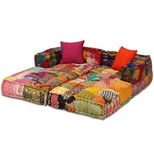 vidaXL Divano Letto Modulare 2 Posti Tessuto Patchwork Divanetto Sofà Salone