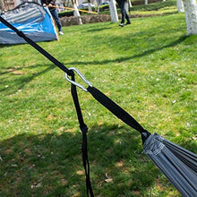 XIAOTIAN Hammock Double Camping Lightweight Hammock Portatile per Escursioni all'aperto Backpacking da Viaggio - Nylon Hammock Swing - Supporto 1000 libbre Corde Carabinatori (Grigio-Nero)