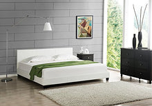 Letto Matrimoniale Imbottito 200 x 200cm Bianco Letto Struttura Cornice Similpelle