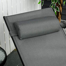Lettino Prendisole da Giardino 46x171x82 cm in Alluminio e Textilene Grigio