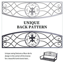 Outsunny Dondolo 2 Persone Design Classico Catene Incluse da Giardino Acciaio 132 x 63 x 58 cm Nero