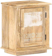 H-CAR Comodino Comodino ad 1 Anta 40x30x46 Cm in Massello di Mango