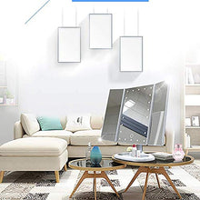 Specchio per Il Trucco, specchietti per Il Trucco del Bagno Specchio per Il Trucco retroilluminato 22 luci a LED Controllo della Luce Touch-Screen, ingrandimento 1/2 / 3X Ripiegabile
