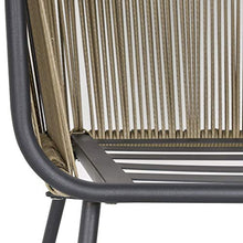 Set Tavolino e 2 Poltrone da Giardino in Acciaio e Rattan Cachi e Grigio