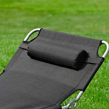 SoBuy® 2 x Sdraio Pieghevole,lettini Prendisole,Schienale reclinabile,Nero,OGS35-SCH,IT