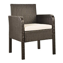 Set da patio esterno a 4 pezzi, set combinato di divano imbottito in schiuma per 4, in rattan conversazione di vimini set con sedie e tavolo, set di mobili per esterni per interni resistenti interamen