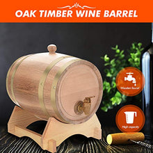 Zoternen - Barile di quercia per conservare liquidi, 5 l, fatto a mano, per whisky, con rubinetto (colore: naturale)