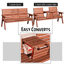 miozzi Panchina da Giardino 3 Posti Convertibile 160x70x85 cm MechSeat Abete