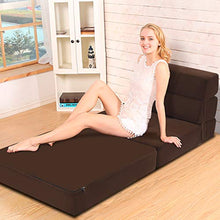 COSTWAY Divano Letto Pieghevole, Divano Poltrona Moderna e Convertibile, in Schiuma ad Alta Densità, 77 x 72 x 64 cm (caffè)