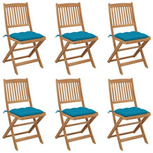 vidaXL Sedie da Giardino Pieghevoli 6 pz con Cuscini Massello Acacia