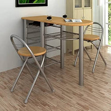 vidaXL Set Tavolo e Sedie da Bar Collazione Elegante Compatto Pratico Robusto Resistente Angolo Cucina in Legno e Acciaio Bancone e Sgabelli Alti