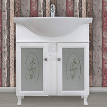 Base bagno con lavabo da 65 cm bagno shabby chic in legno bianco