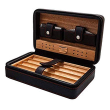 ZYING Nero Portatile Cigar Box umidificatore - Cigar Box da Viaggio in Pelle Humidor con Il Sigaro Cutter e umidificatore