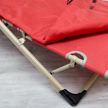 AMANKA Sedia Reclinabile con Materassino e Cuscino - 178cm Lettino da Giardino Sedia da Sole Rosso