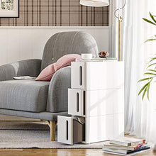 SONGMICS Carrello di rotolamento con 3 cassetti, con ripiano a scomparsa, ripiano per il bagno, con ruote rimovibili, in PP, salvaspazio, 45 x 17 x 63 cm, bianco KFR07WT