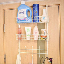 Scaffali del Bagno Portaoggetti per Doccia sospeso - Cesto portaoggetti antiruggine a 2 Livelli - Portaoggetti da Bagno da Appendere con 5 Ganci per Asciugamani, Bianco, A (3tier)