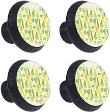 Cactus Piante In Vaso Giallo Verde Pomelli per Porta Set di 4 Pomelli per Mobili Manopole per Cassetti Cucina Armadio Vetro