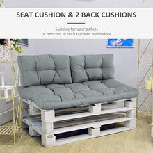 giordano shop Set 3 Cuscini Seduta e 2 Schienali per Pallet in Poliestere Imbottito Grigio Scuro