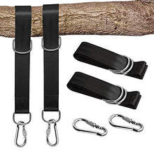 NeBatte 2X Tree Swing Hanging Cinghie,Albero Cinghie Pendenti con moschettone con Chiusura di Sicurezza, Perfetto per Pneumatici, altalene a Disco, amache, regge Fino a 2200 LB-Nero