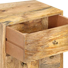 SKM Comodino 36x30x60 cm in Legno Massello di Mango