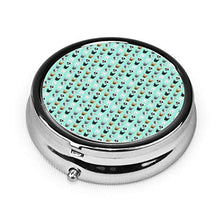 Scatola rotonda per medicina portatile, mini portapillole in metallo, dispenser per pillole tascabili, borsa da viaggio, design simpatico francese Bulldog