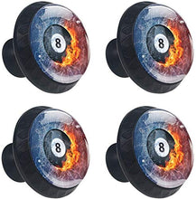 Palla da biliardo in fuoco e acqua Pomelli per Porta Set di 4 Pomelli per Mobili Manopole per Cassetti Cucina Armadio Vetro