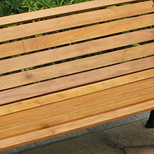 Panchina da giardino per terrazza da esterno panchina da parco, sedia per veranda esterna resistente alle intemperie a 3 posti con braccioli e schienale, struttura in ghisa e durevoli sedili a doghe