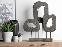 Beliani Figura Decorativa in Legno Grigio Forma Astratta Moderna 50 x 61 cm SEIBAL