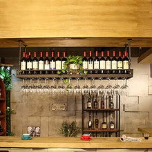 FAFZ Portavini Portabottiglie da Vino in Metallo A Soffitto, Portabicchiere Sospeso, Regolabile in Altezza, Espositore per Espositore da Banco da Bar (Size : 60cm)