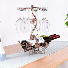 UKOCH - Porta bottiglie di vino in metallo vintage per bicchieri di vino