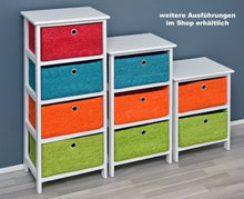 ts-ideen GmbH Mobiletto Bianco con Quattro ceste in Arancio, Verde, Blu e Rosso. Nuovo