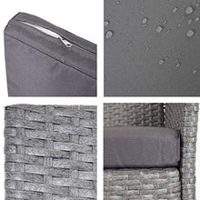 Mendler Serie Halden per l'esterno Divano Sofa 3 posti polyrattan Grigio con Cuscino Antracite