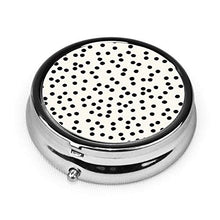 Dots Dots Dots - Contenitore rotondo per pillole a 3 scomparti, in metallo, per medicina e vitamina