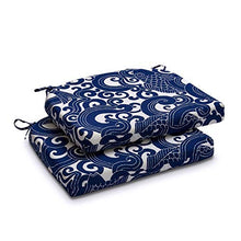 Cuscino rotondo impermeabile per esterni e interni, 43,2 x 40,6 x 5,1 cm, blu carpa, confezione da 2