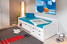Esidra Beacon Letto con Vani Contenitore e Casetti, Bianco, Singolo, 97x206x70 cm, vetro