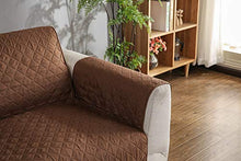 PETEMOO Copridivano 3 Posti Impermeabile Divano Protector Mobili Coperture su Due Lati per Cani/Gatti Letto con Divano Slipcovers 130'' X 77'', Marrone Scuro